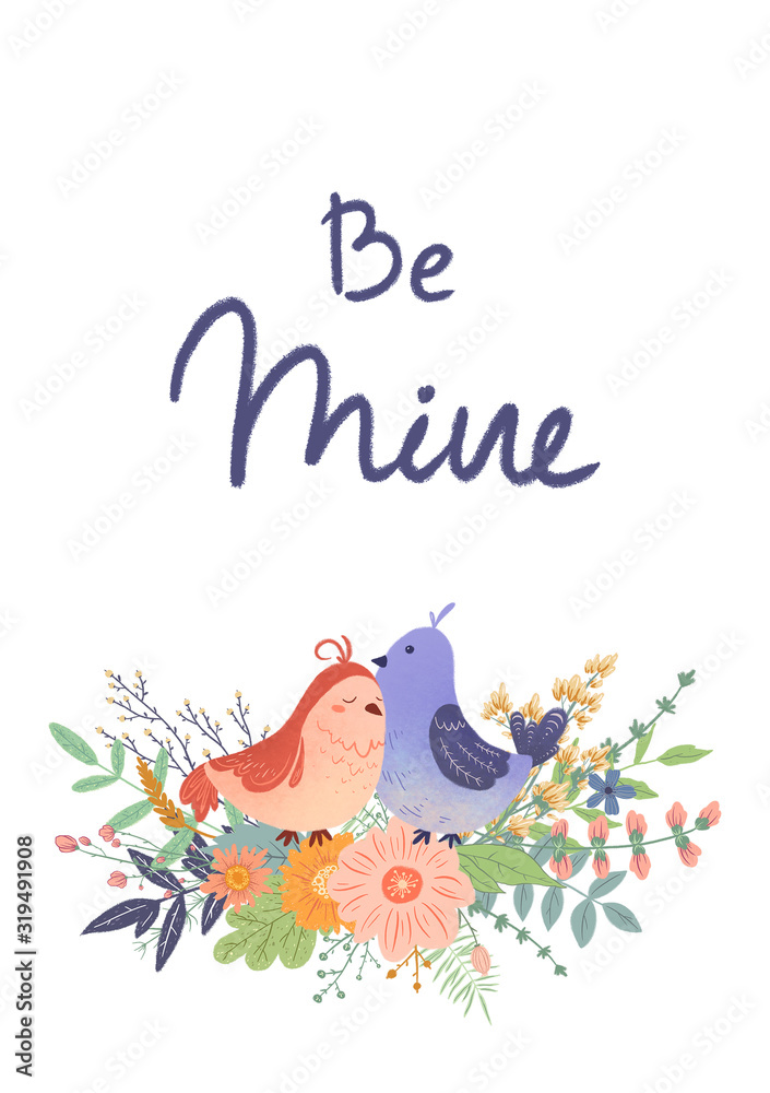 St.Valentine's Day illustration for clipart and holiday postcard. Hand painted illustration on the white isolated background. St.Valentine's Day illustration for clipart and holiday postcard. Hand painted illustration on the white isolated background.