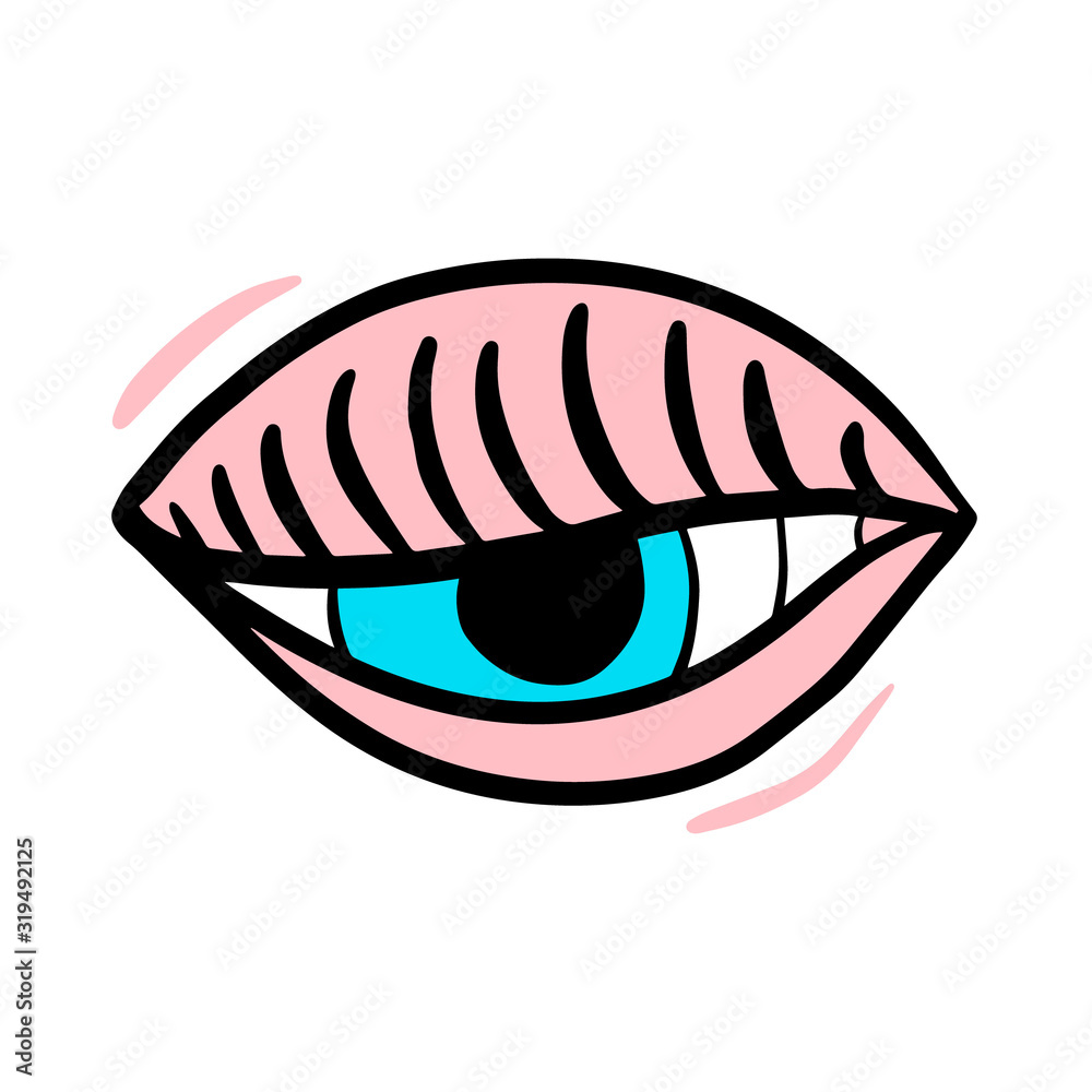 Open eye symbol hand drawn vector illustration in cartoon comic stlye Open eye symbol hand drawn vector illustration in cartoon comic stlye