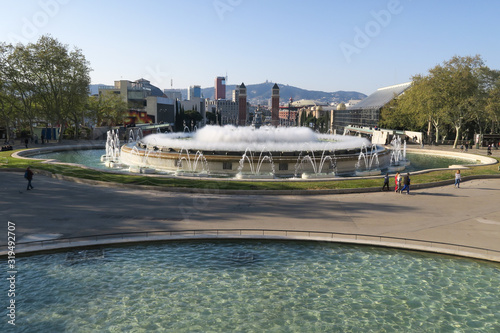 Barcelona, Spanien: Der Art-déco-Brunnen Font Màgica