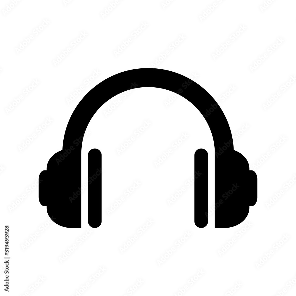 Headphones icon, logo isolated on white background. Earphones icon Headphones icon, logo isolated on white background. Earphones icon