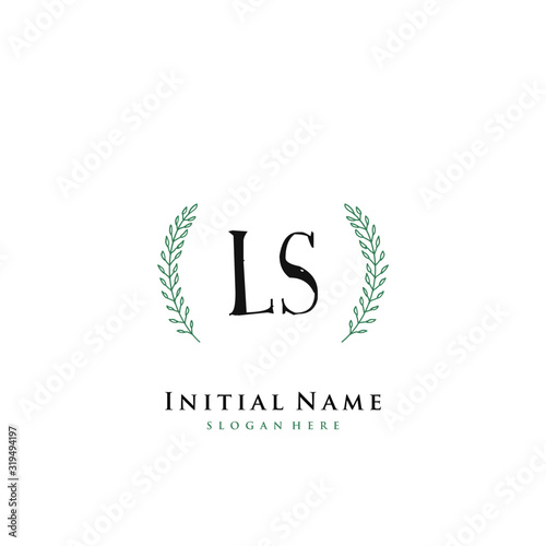 LS Initial handwriting logo vector