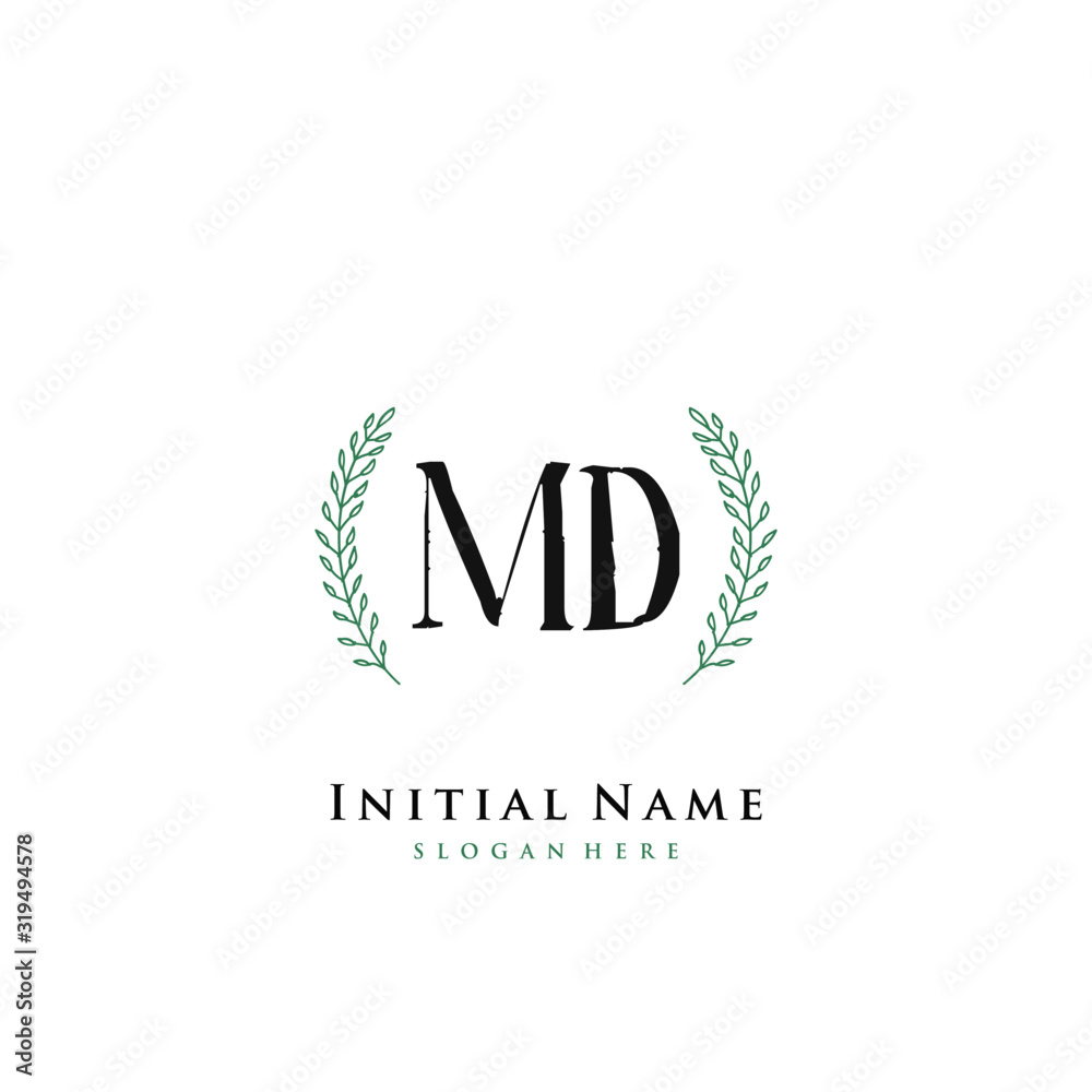 MD Initial handwriting logo vector MD Initial handwriting logo vector