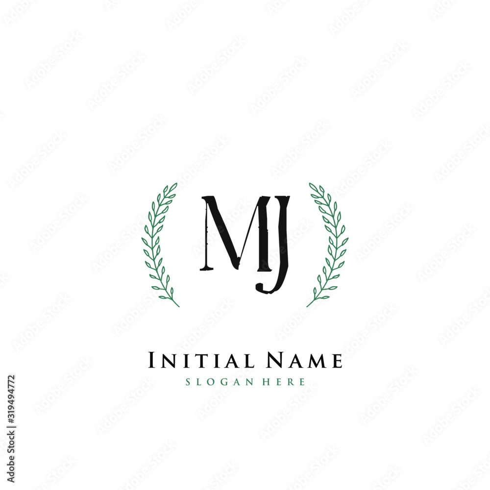 MJ Initial handwriting logo vector MJ Initial handwriting logo vector