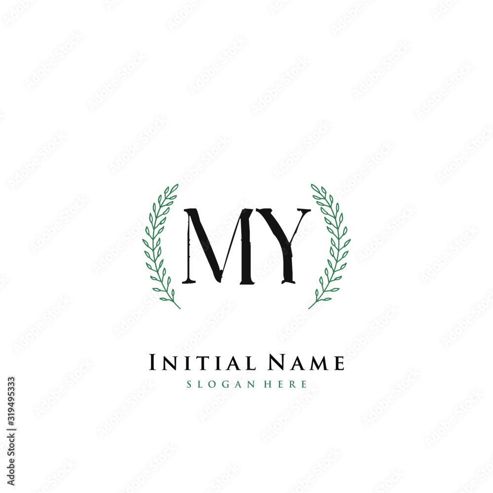 MY Initial handwriting logo vector MY Initial handwriting logo vector