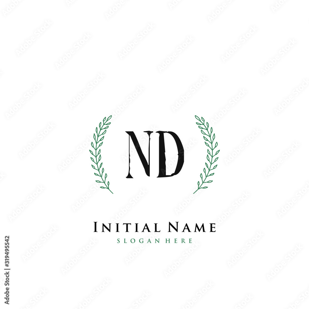ND Initial handwriting logo vector ND Initial handwriting logo vector