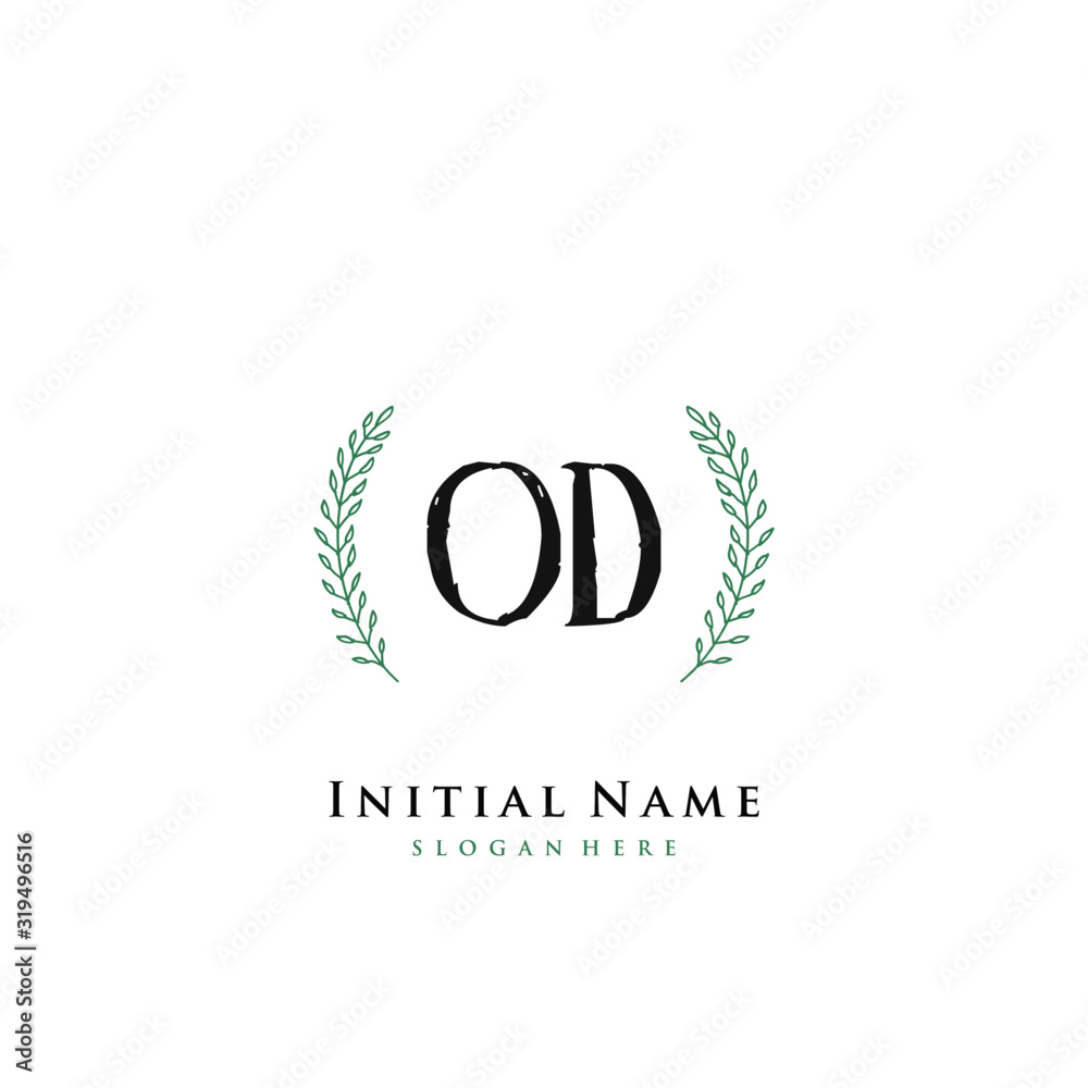 OD Initial handwriting logo vector OD Initial handwriting logo vector