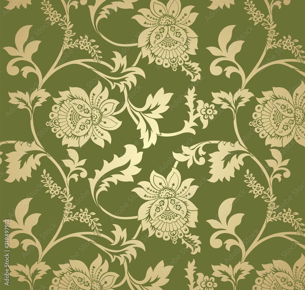custom made wallpaper toronto digitalwedding card design, paisley floral pattern , India