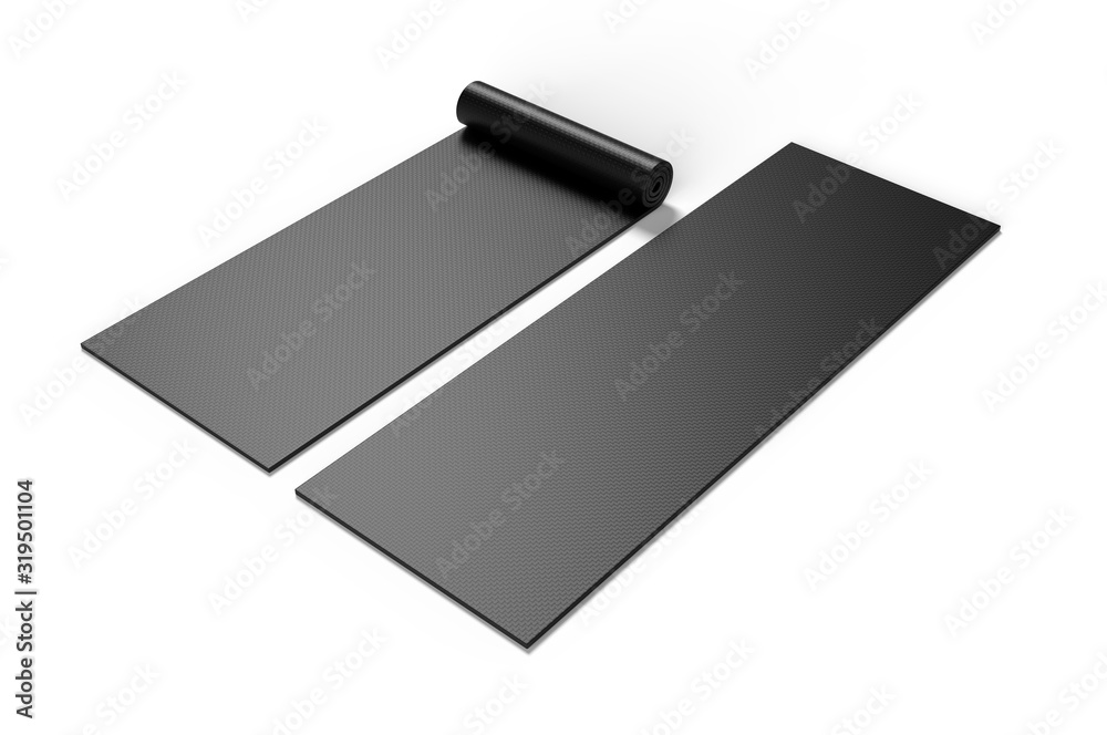 Blank yoga mat for branding, 3d render illustration. Blank yoga mat for branding, 3d render illustration.