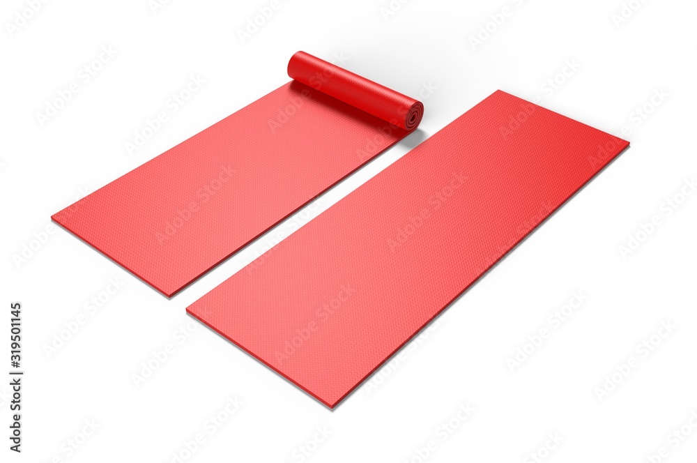 Blank yoga mat for branding, 3d render illustration. Blank yoga mat for branding, 3d render illustration.