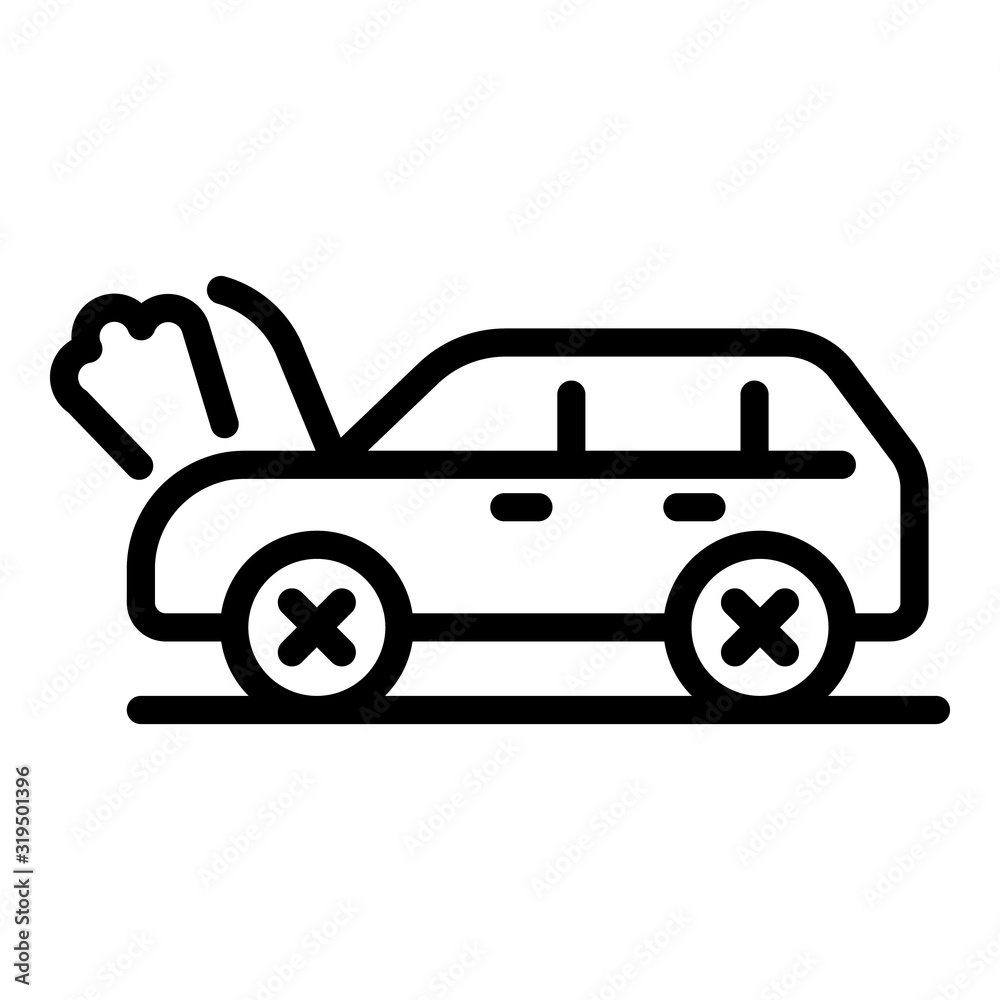 Car repair icon. Outline car repair vector icon for web design isolated on white background