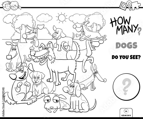 counting dogs educational game color book
