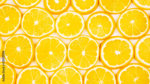 sliced citrus lemons half on a light background