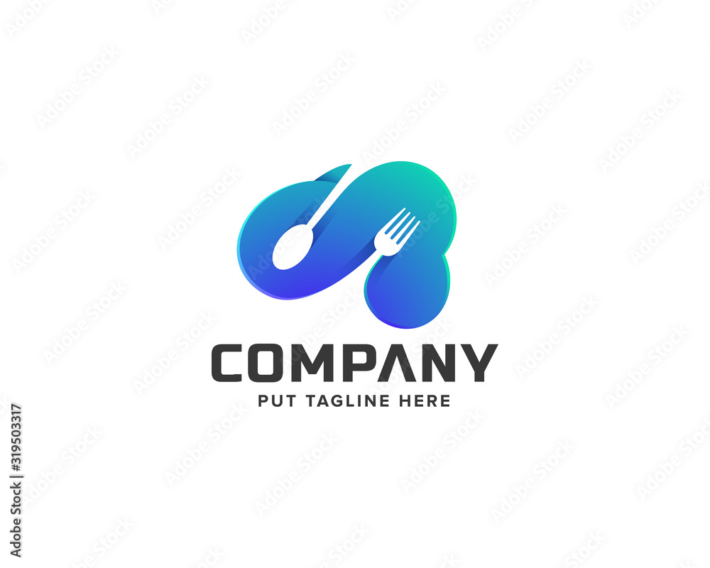 Cloud restaurant logo template for company Cloud restaurant logo template for company