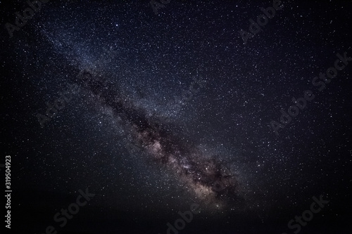 Colorful space shot showing the universe milky way galaxy with stars and space dust. long exposure