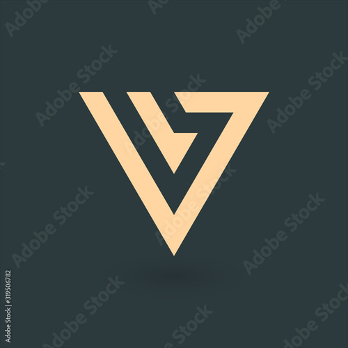 Letter V, Geometrical trian...