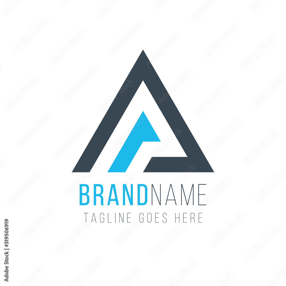 Letter A or delta geometric triangle logo design. Business identity tech element. Stock Vector illustration isolated on white background. Letter A or delta geometric triangle logo design. Business identity tech element. Stock Vector illustration isolated on white background.