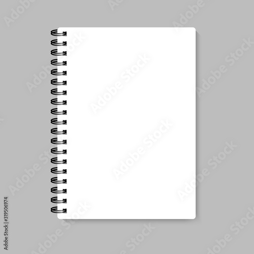 Realistic notebook mock up for your image. Vector illustration.