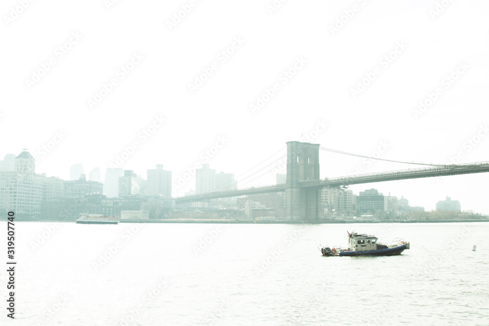 Fototapeta premium new york city, puente de Brooklun, empire state, manhattan