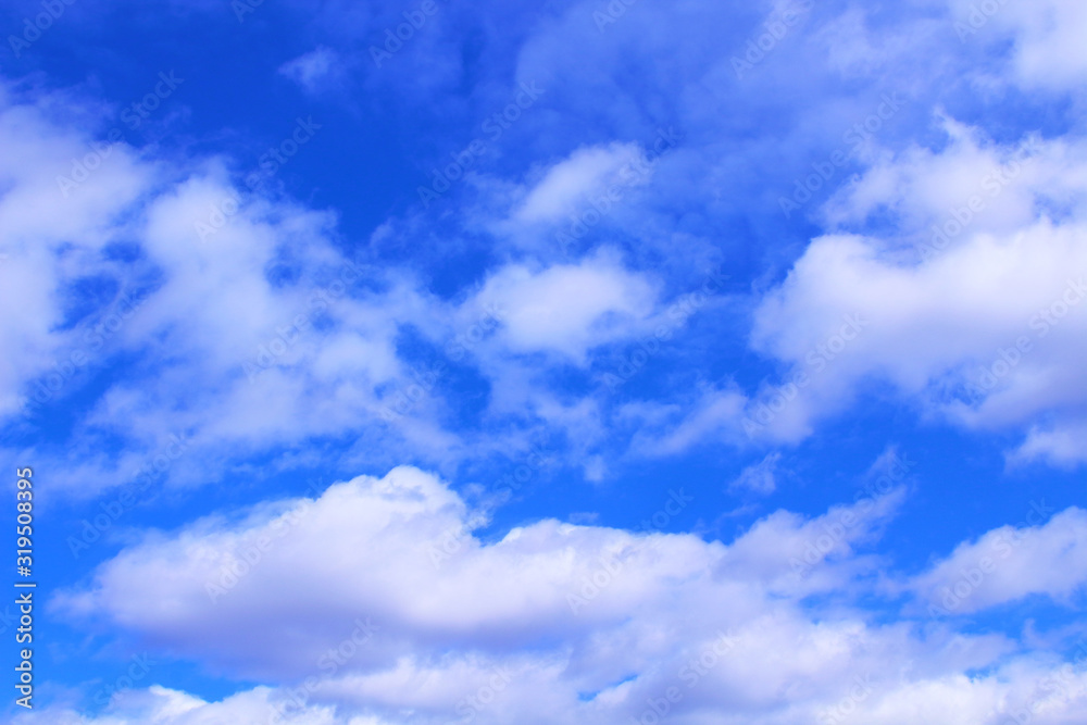 Beautiful blue sky and white cumulus clouds. Background. Scenery. Beautiful blue sky and white cumulus clouds. Background. Scenery.