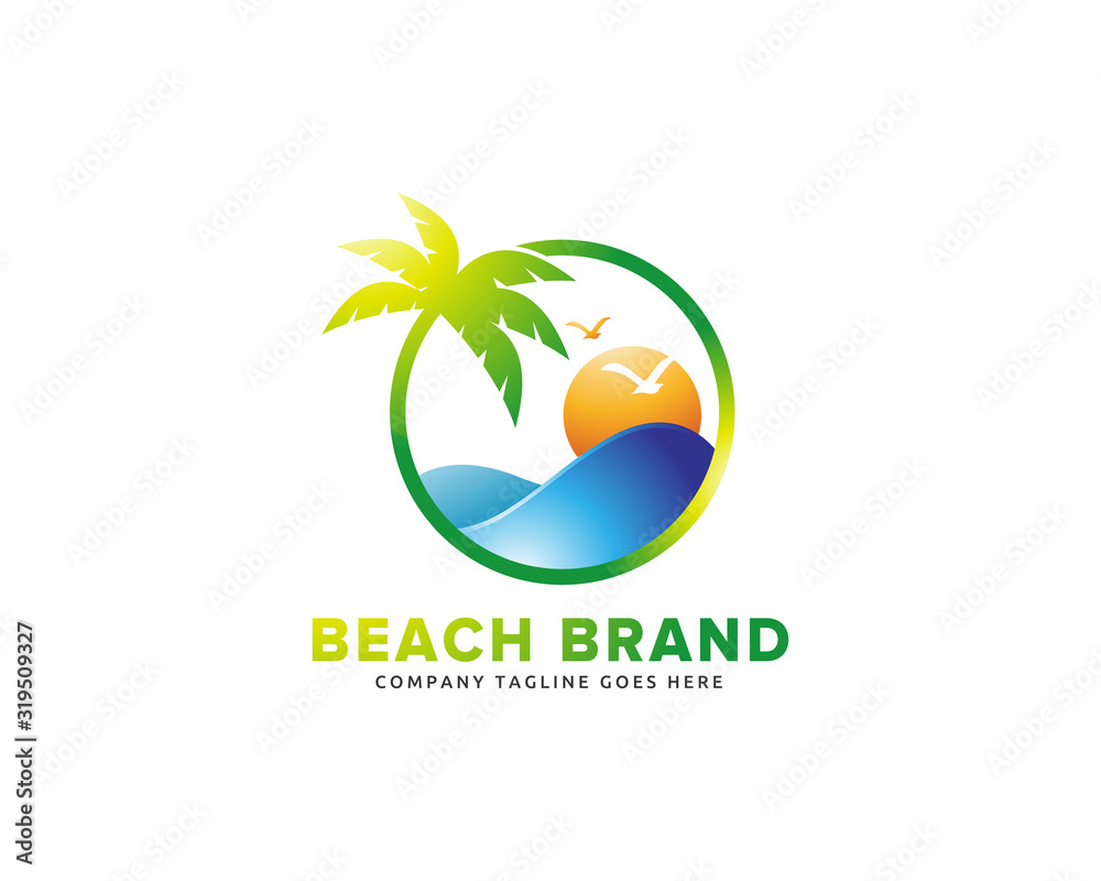 Beach Logo with business card Beach Logo with business card