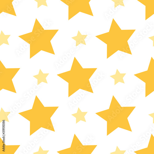 Seamless pattern with yellow stars on white background for plaid  fabric  textile  clothes  cards  post cards  scrapbooking paper  tablecloth and other things. Vector image.