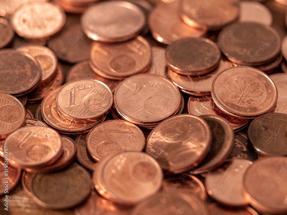Image full of Euro cents, copper coin, one and two cents coin will be dismissed by ECB Image full of Euro cents, copper coin, one and two cents coin will be dismissed by ECB
