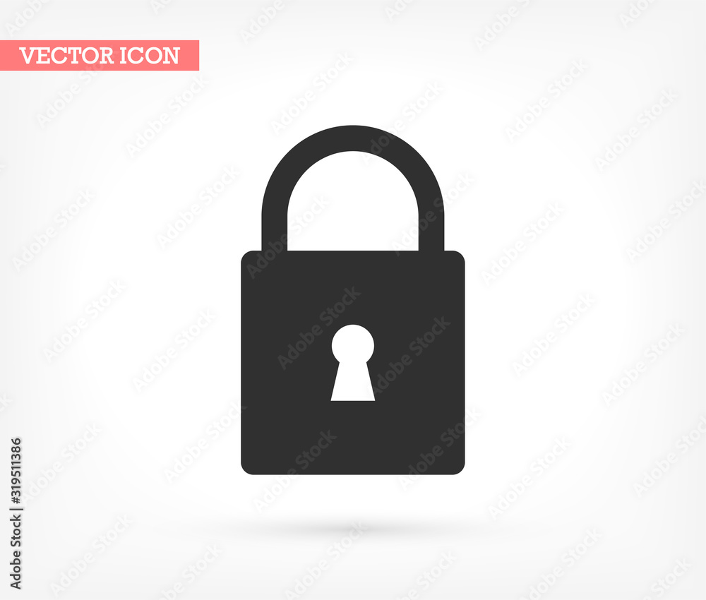 Lock vector icon , lorem ipsum Flat design Lock vector icon , lorem ipsum Flat design