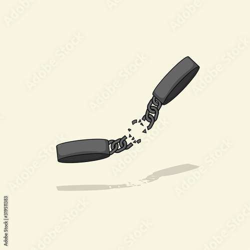 Broken Handcuffs vector Illustration