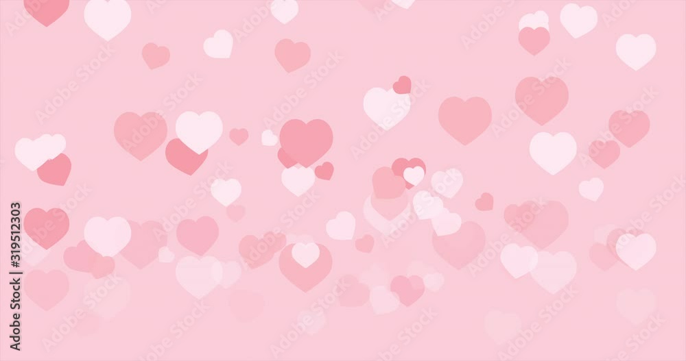 Valentine's day Pink hearts isolated on pink background move down. Animation 4k video Valentine's day Pink hearts isolated on pink background move down. Animation 4k video