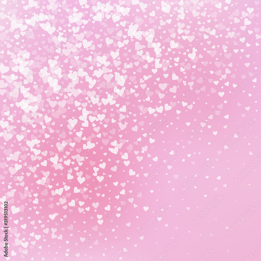 White heart love confettis. Valentine's day gradie White heart love confettis. Valentine's day gradie