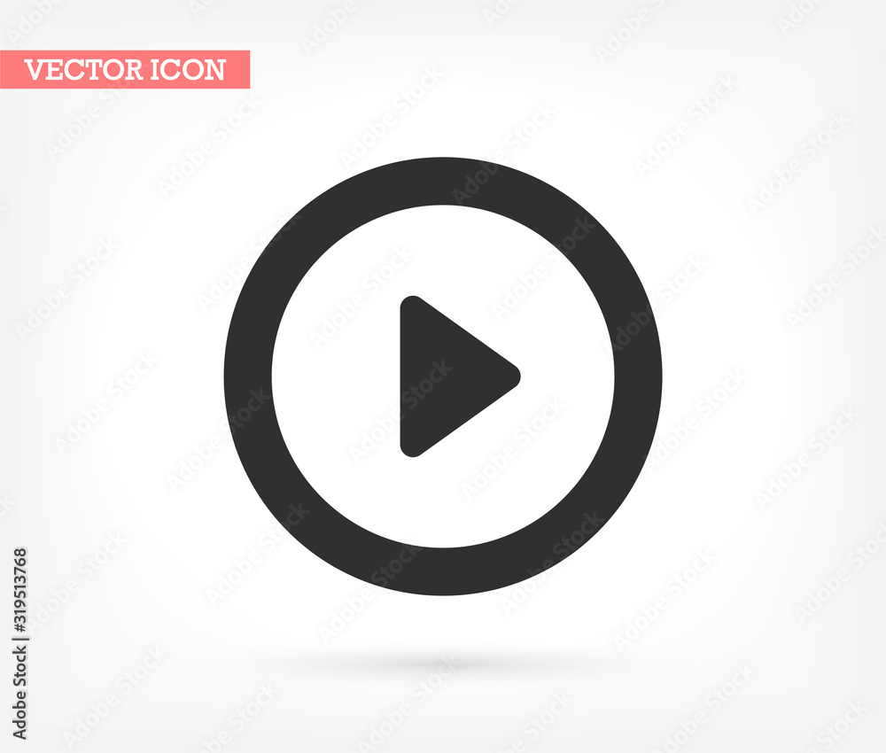 Play vector icon , lorem ipsum Flat design Play vector icon , lorem ipsum Flat design