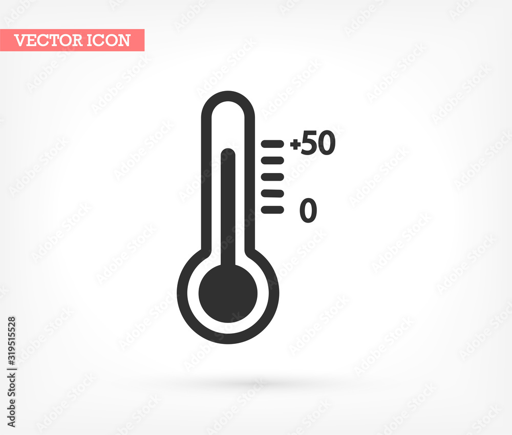 Thermometer vector icon , lorem ipsum Flat design