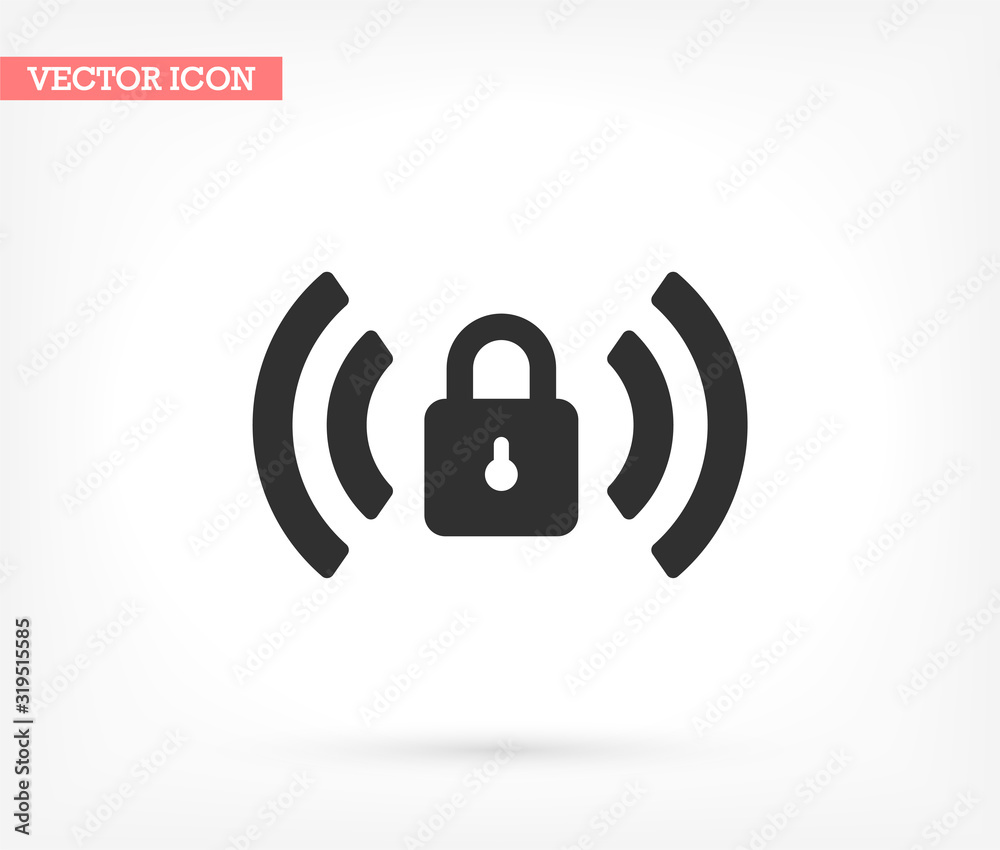 Wi fi password vector icon , lorem ipsum Flat design