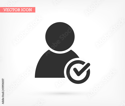 People tick vector icon , lorem ipsum Flat design