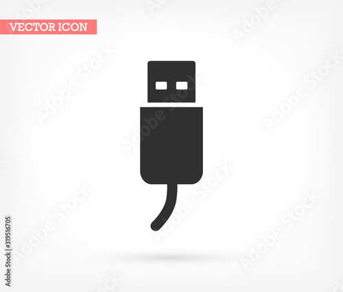 Flash drive vector icon , lorem ipsum Flat design