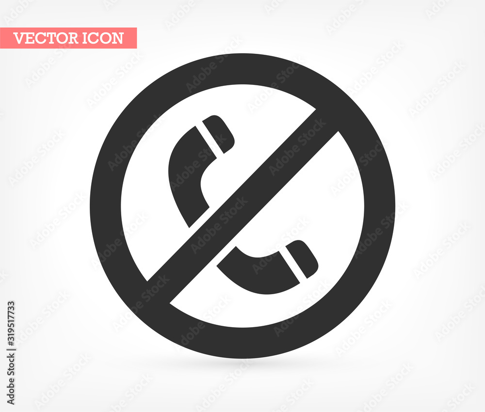 A ban on the phone vector icon , lorem ipsum Flat design A ban on the phone vector icon , lorem ipsum Flat design