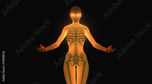 magical being with glowing skin