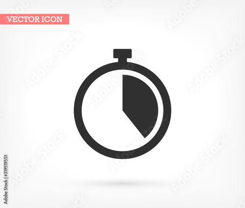 Stopwatch vector icon , lorem ipsum Flat design