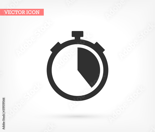 Stopwatch vector icon , lorem ipsum Flat design