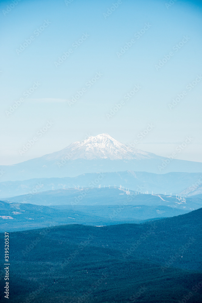 Mount Shasta, as seen from the summit of Lassen Peak (Mount Lassen) in Lassen Volcanic National Park, California. Mount Shasta, as seen from the summit of Lassen Peak (Mount Lassen) in Lassen Volcanic National Park, California.
