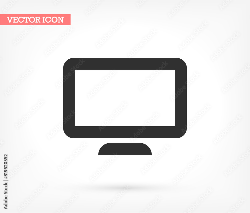 Monitor vector icon , lorem ipsum Flat design