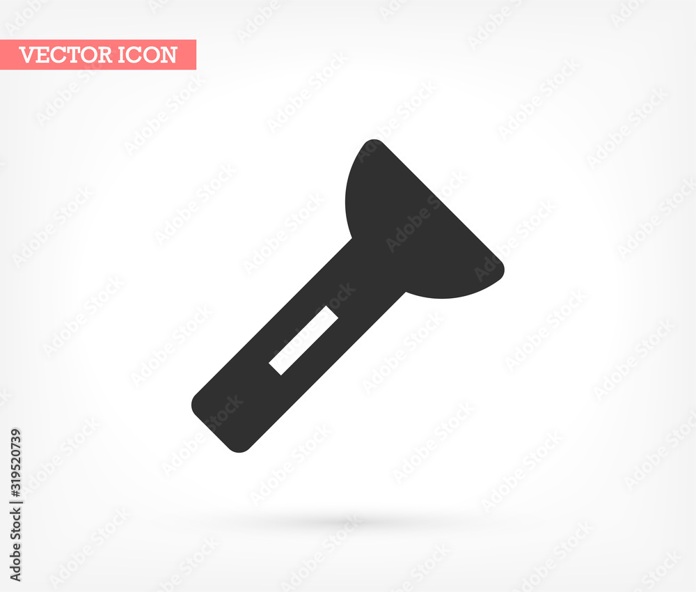 Flashlight vector icon , lorem ipsum Flat design Flashlight vector icon , lorem ipsum Flat design