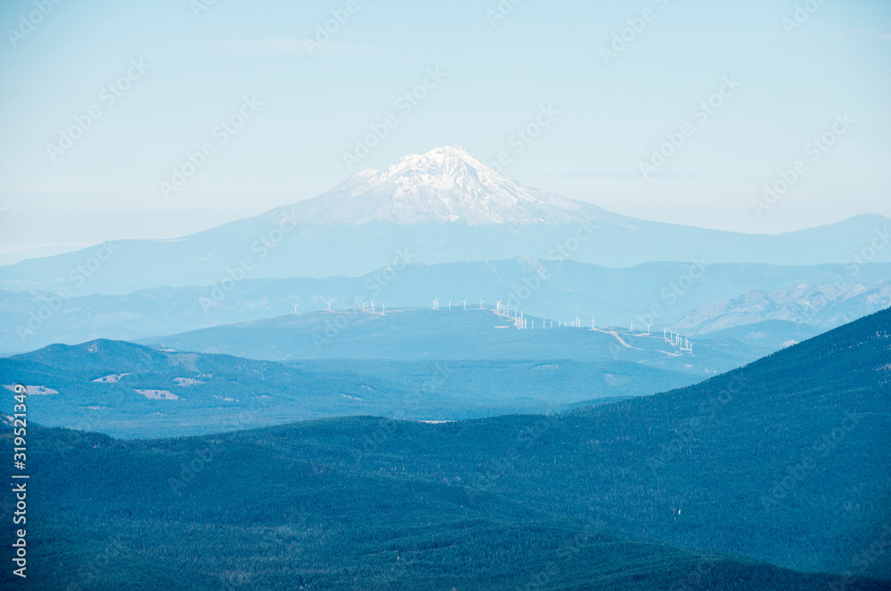 Mount Shasta, as seen from the summit of Lassen Peak (Mount Lassen) in Lassen Volcanic National Park, California. Mount Shasta, as seen from the summit of Lassen Peak (Mount Lassen) in Lassen Volcanic National Park, California.