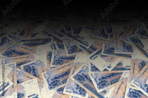 Pattern of 1000 Cambodian riels banknote is national currency of Cambodia photo