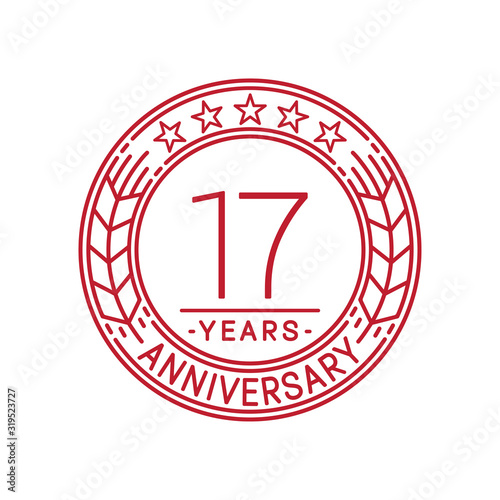 Fotografi 17 years anniversary celebration logo template