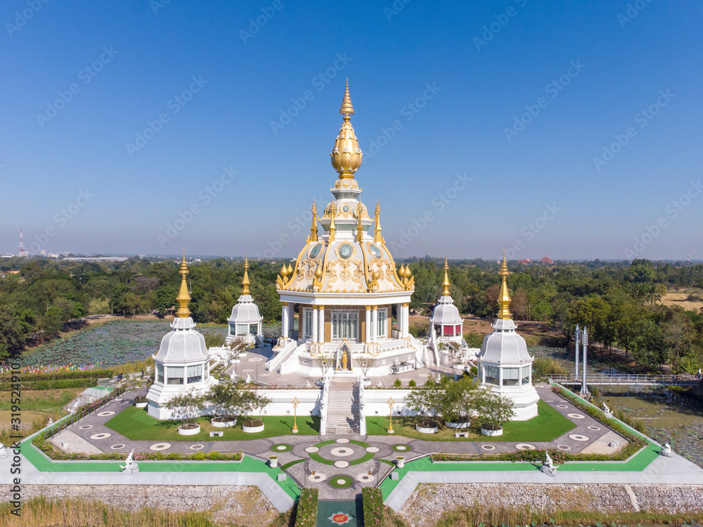 Aerial View of Wat Thung Setthi Temple in Khonkaen Province Thailand