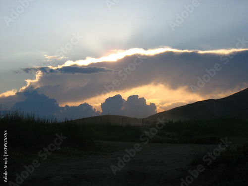 sunset in mountains