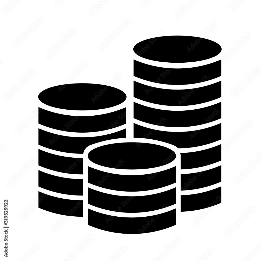 Coins stack vector icon Coins stack vector icon