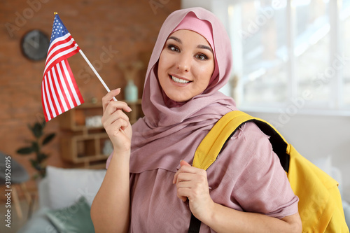 Female Muslim student with ...