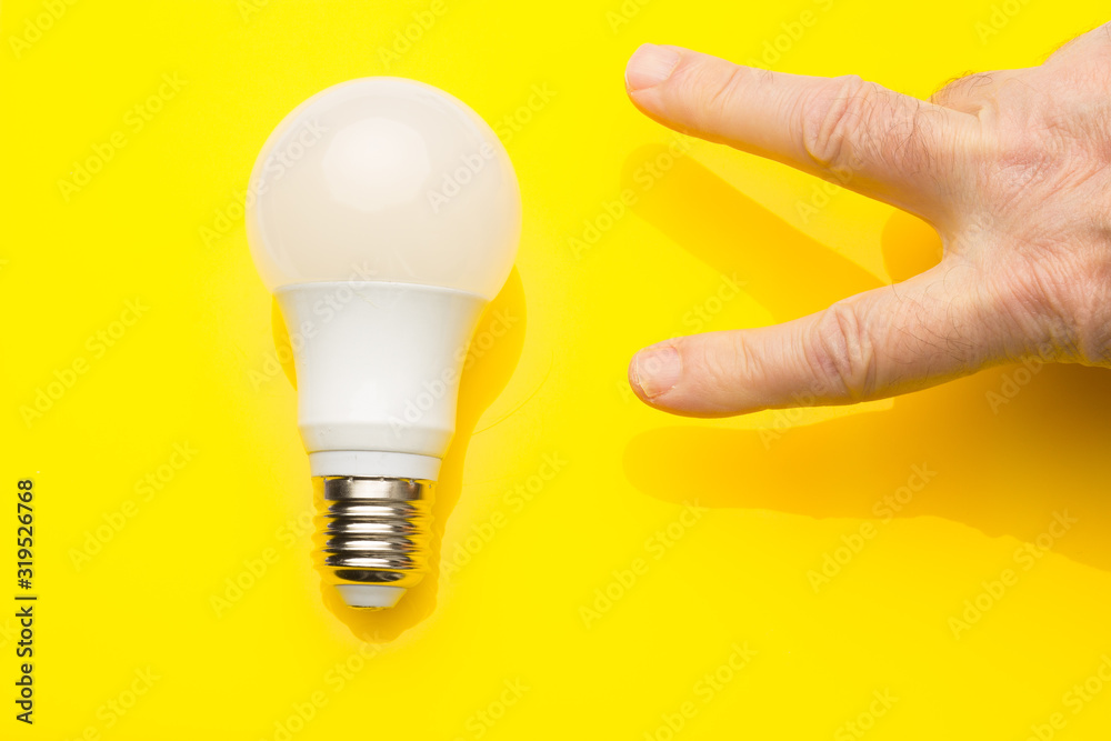 Energy saving light bulb and white color, daylight Energy saving light bulb and white color, daylight